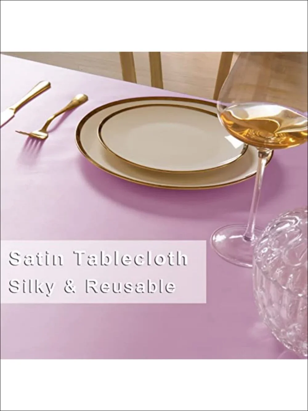 Satin Tablecloth 60x102 Inch Rectangle 6 Pack Elegant Wedding Banquet